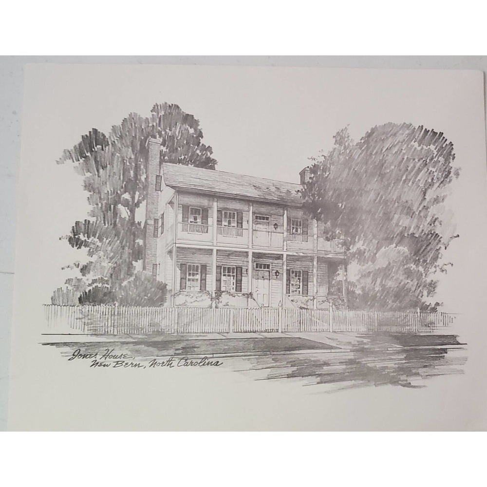 New Bern, NC four prints- Tyron Palace, Jones, Stevenson, & Stanley Houses ML